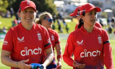 New Zealand v England: Heather Knight leads visitors to comfortable 27-run win in first T20