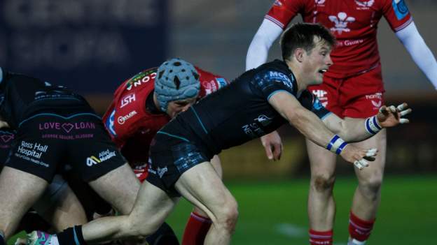 United Rugby Championship: Scarlets 3-45 Glasgow Warriors - Kyle Rowe scores hat-trick