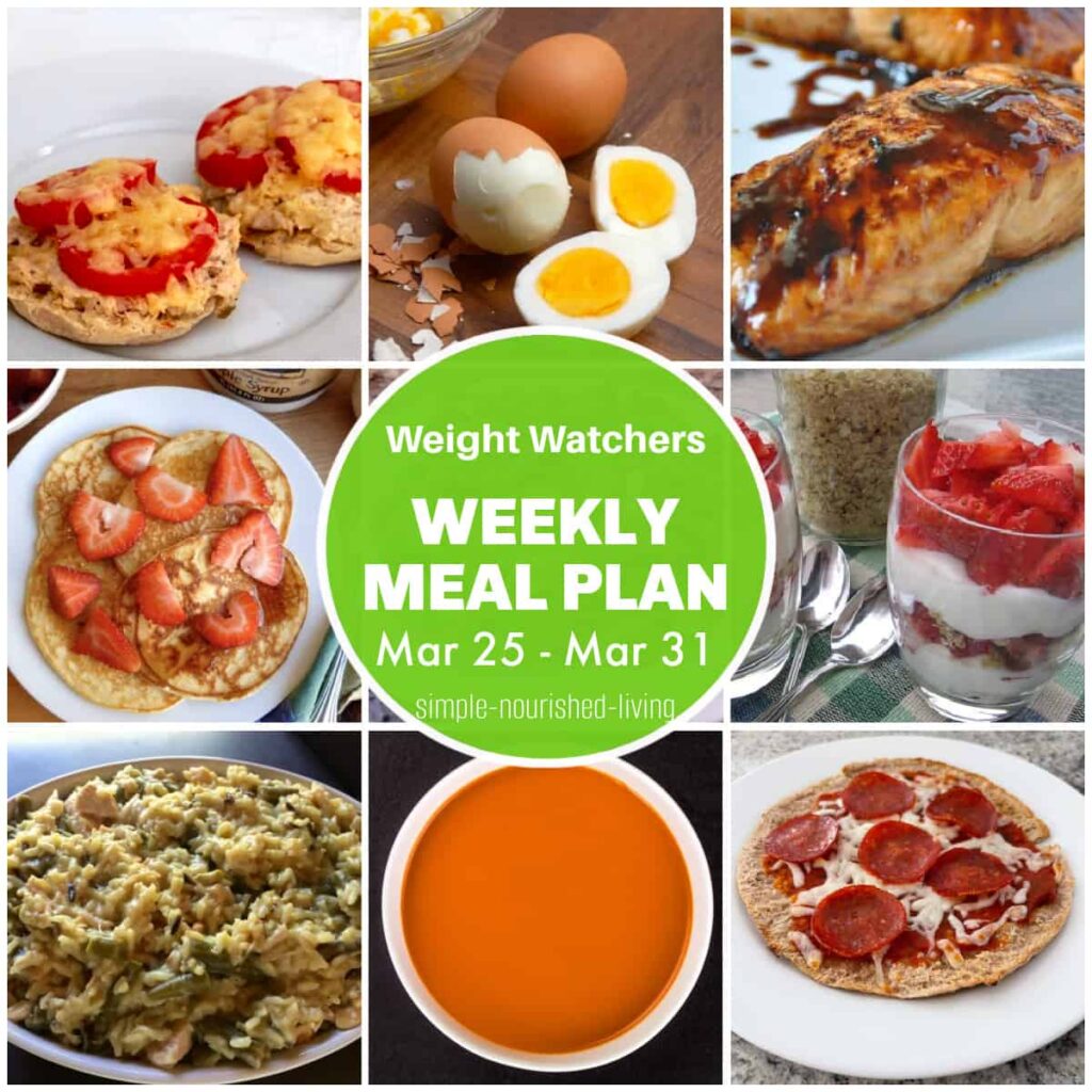 Weight Watchers Weekly Meal Plan (Mar 25 - Mar 31)