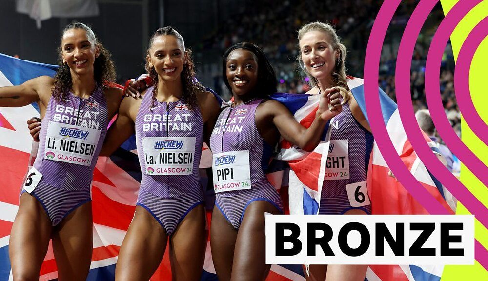 World Indoor Championships: GB women set new national record to win 4x400m relay bronze