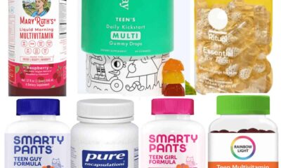 Graphic collage of the best vitamins for teens.