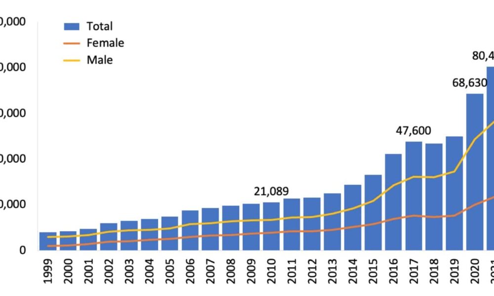 Figure showing opiate deaths