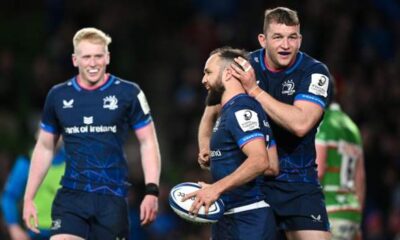 Investec Champions Cup: Leinster 36-22 Leicester - Jamison Gibson-Park scores first-half hat-trick for hosts