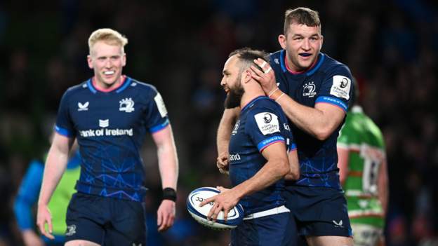 Investec Champions Cup: Leinster 36-22 Leicester - Jamison Gibson-Park scores first-half hat-trick for hosts