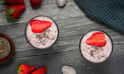 Keto Strawberries & Cream Chia Pudding