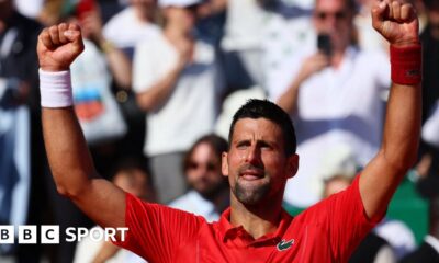 Monte Carlo Masters: Novak Djokovic beats Lorenzo Musetti to reach quarter-finals