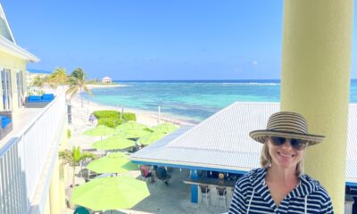 View overlooking beach bar at the Wyndham Reef Resort in Grand Cayman East End