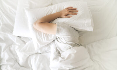 man struggling to sleep photograph