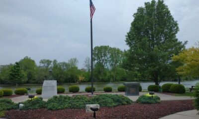 This is a view of the War on Terror Memorial, located at Veterans Park on North Custer Road and looking toward the River Raisin.