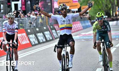 Giro d'Italia: Narvaez wins opening stage with Pogacar third