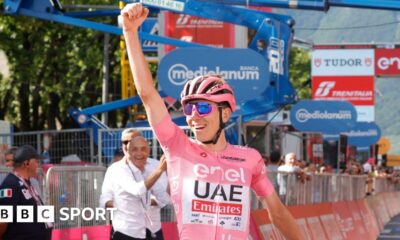 Giro d'Italia: Slovenia's Tadej Pogacar claims record sixth stage win