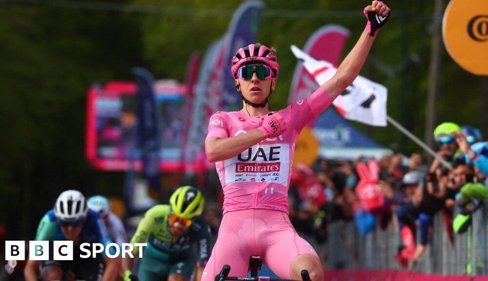 Giro d'Italia: Tadej Pogacar extends lead with stage eight victory