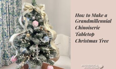 Grandmillennial / Chinoiserie Tabletop Christmas Tree