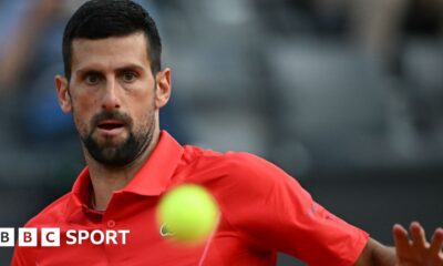 Italian Open: Novak Djokovic hit by bottle after win over Corentin Moutet