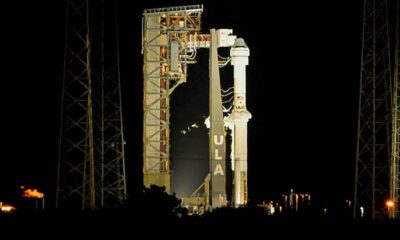 Launch of United Launch Alliance Atlas V rocket carrying two astronauts aboard Boeing