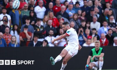 United Rugby Championship: Ulster 23-21 Leinster - Ulster book play-off spot as late John Cooney penalty downs Leinster