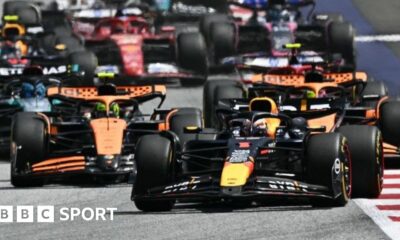 Austrian GP: Max Verstappen wins sprint with Lando Norris third