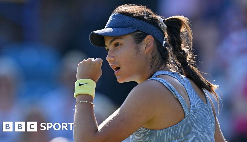 Eastbourne 2024: Emma Raducanu saves match point on way to first top-10 win against Jessica Pegula