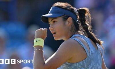 Eastbourne 2024: Emma Raducanu saves match point on way to first top-10 win against Jessica Pegula