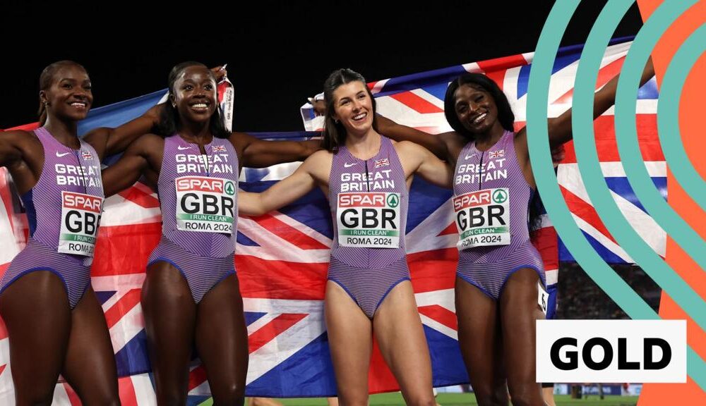 European Athletics Championships: Great Britain win women's 4x100m relay gold