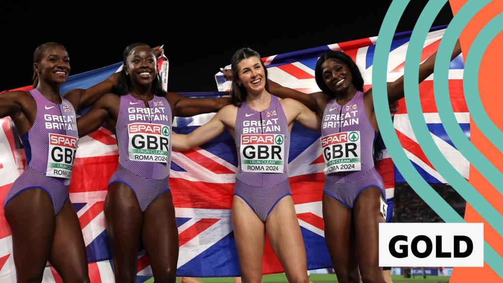 European Athletics Championships: Great Britain win women's 4x100m relay gold