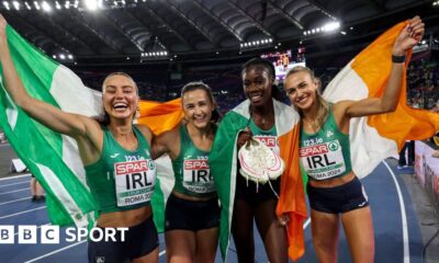 European Championships: Ireland win silver in women's 4x400m relay final