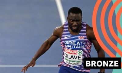 GB's Romell Glave finishes third while Lamont Marcell Jacobs wins men's 100m at European Athletics Championships