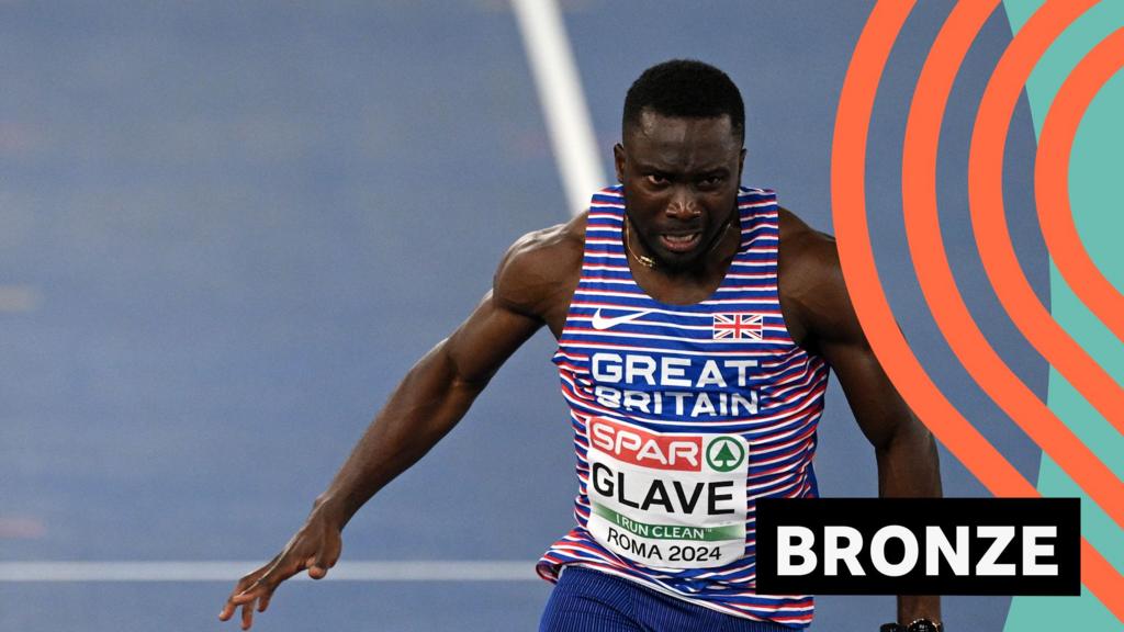 GB's Romell Glave finishes third while Lamont Marcell Jacobs wins men's 100m at European Athletics Championships