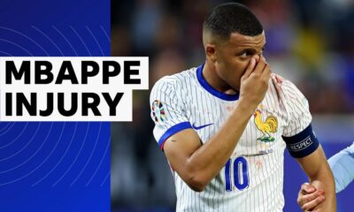 Mbappe booked after suffering nasty facial injury