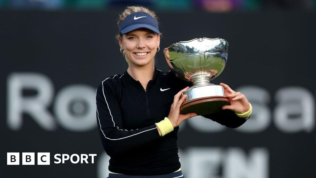 Nottingham Open: Katie Boulter beats Karolina Pliskova and Emma Raducanu to retain title