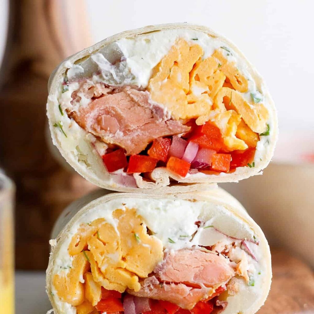 Smoked Salmon Breakfast Burrito - Fit Foodie Finds