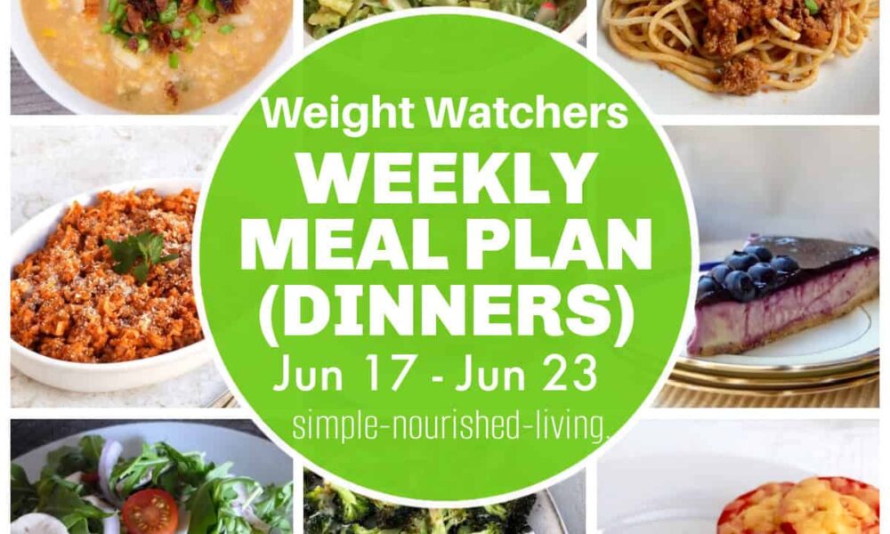 Weight Watchers Weekly Dinner Meal Plan Ideas (6/17