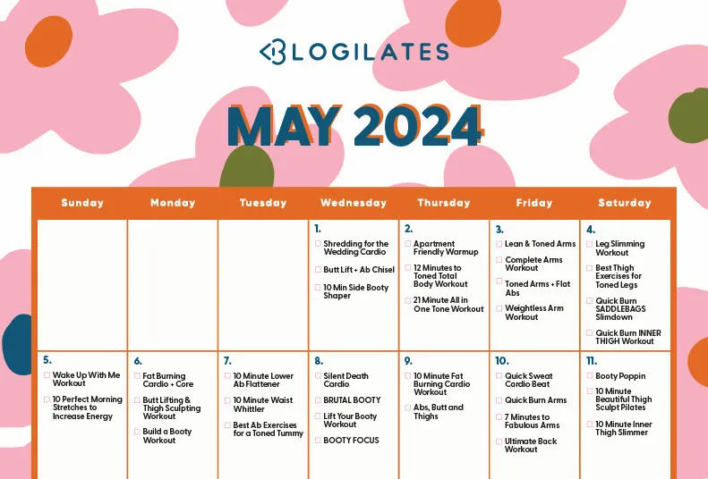 Your Blogilates May 2024 Workout Calendar!!