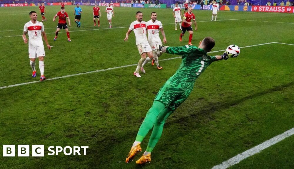 Euro 2024: Mert Gunok compared with Gordon Banks after 'unbelievable' save sends Turkey into quarter-finals