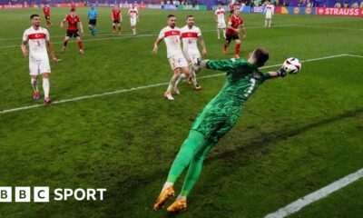 Euro 2024: Mert Gunok compared with Gordon Banks after 'unbelievable' save sends Turkey into quarter-finals