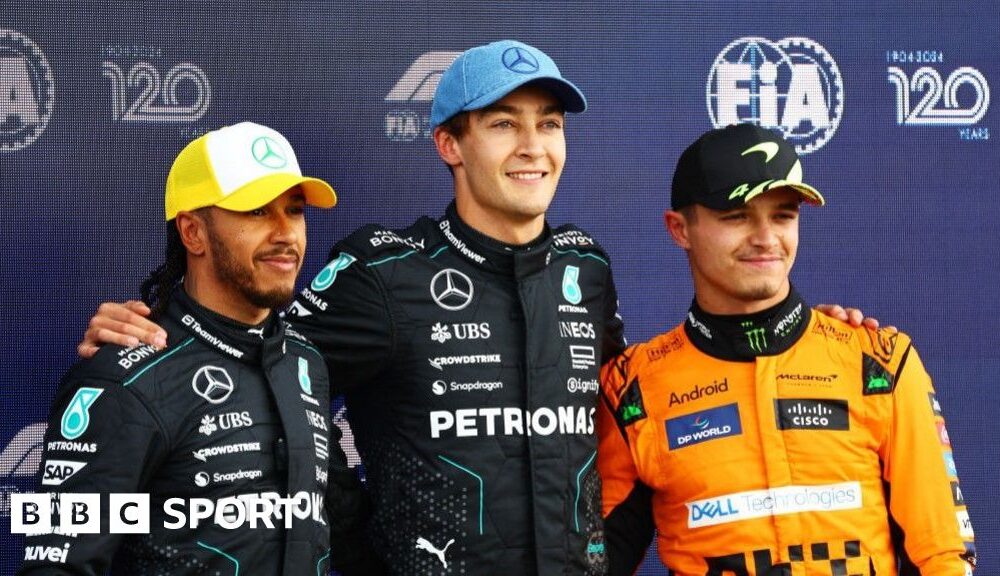 George Russell takes British GP pole from Lewis Hamilton & Norris