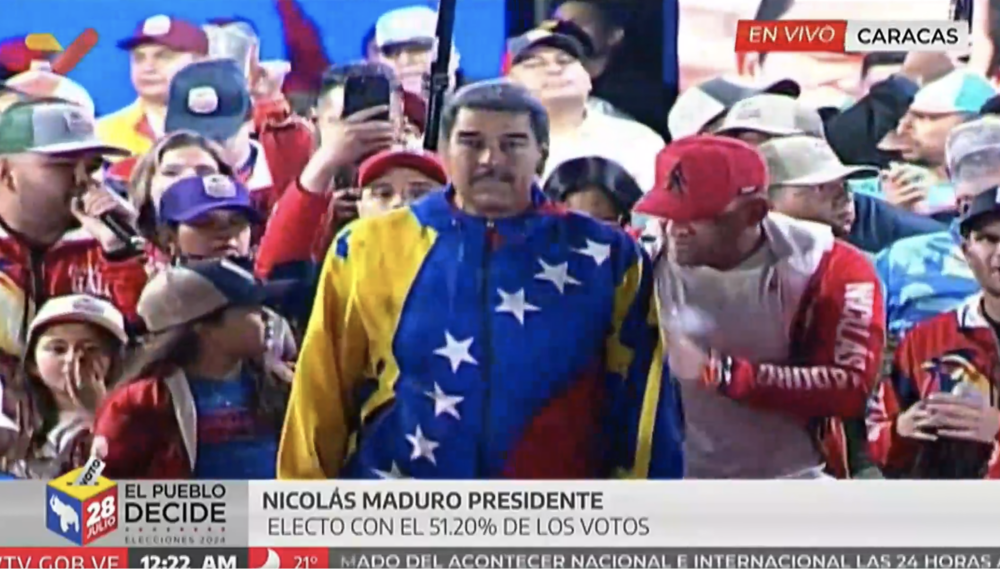 Government allied National Electoral Council (CNE) announces Nicolás Maduro winner of Venezuela's elections