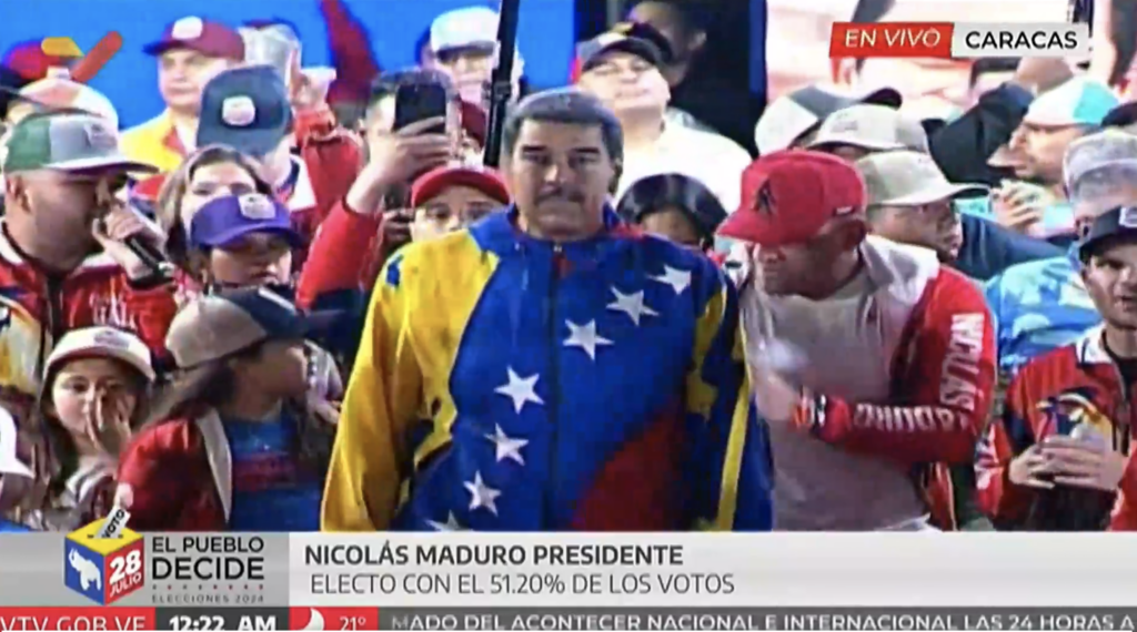 Government allied National Electoral Council (CNE) announces Nicolás Maduro winner of Venezuela's elections