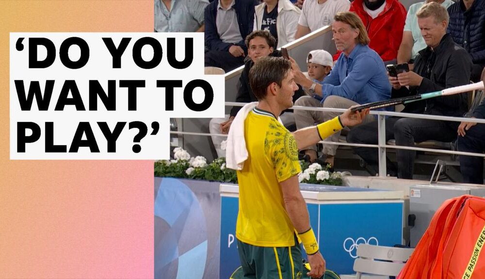 Olympics highlights: Australia's Matthew Ebden invites crowd to play against Serbia's Novak Djokovic