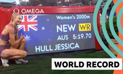 Watch: Australia's Hull breaks women's 2,000m world record