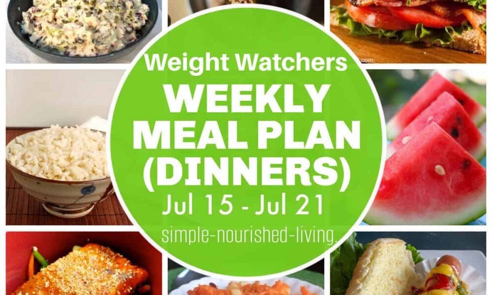 Weight Watchers Weekly Dinner Meal Ideas (July 15