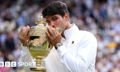 Wimbledon 2024 final: Carlos Alcaraz beats Novak Djokovic to retain men's title