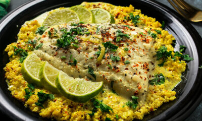 Coconut Lime Fish with Cauliflower Rice