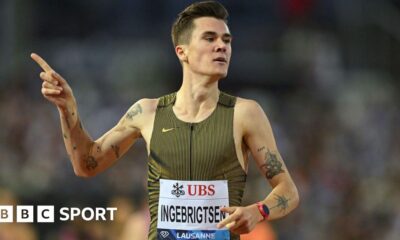 Diamond League: Jakob Ingebrigtsen beats Olympic champion Cole Hocker, Matthew Hudson-Smith & Dina Asher-Smith win