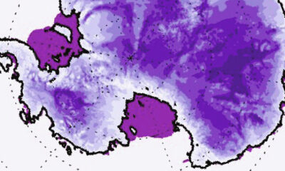 Map of 1950s ice sheet levels in antarctica