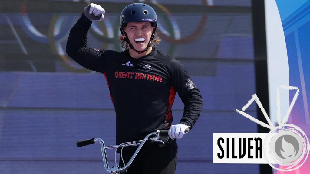 Paris 2024 video: GB's Kieran Reilly secures BMX silver with 'super technical' final run