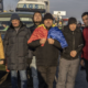 Romanian truckers blocking a road in Afumați, near Bucharest on 13 January 2024.