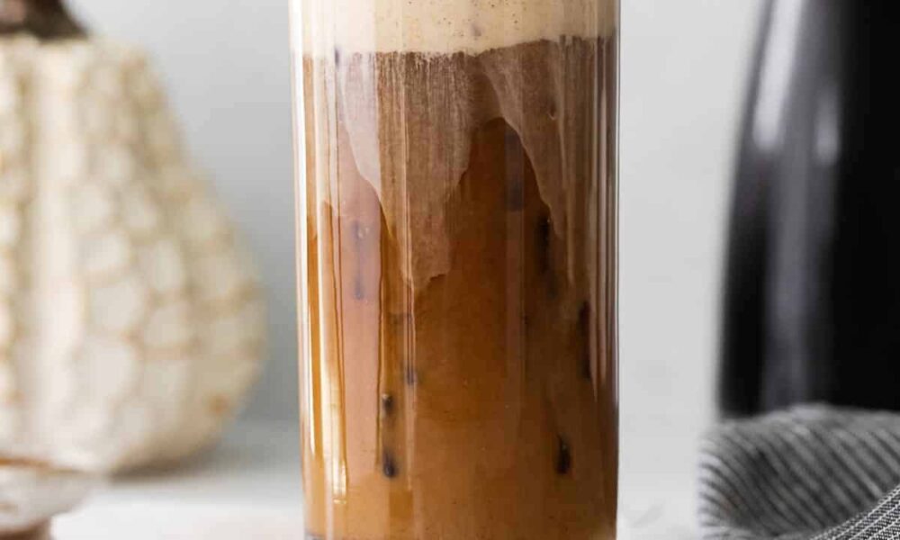 Pumpkin Cream Cold Brew in a glass