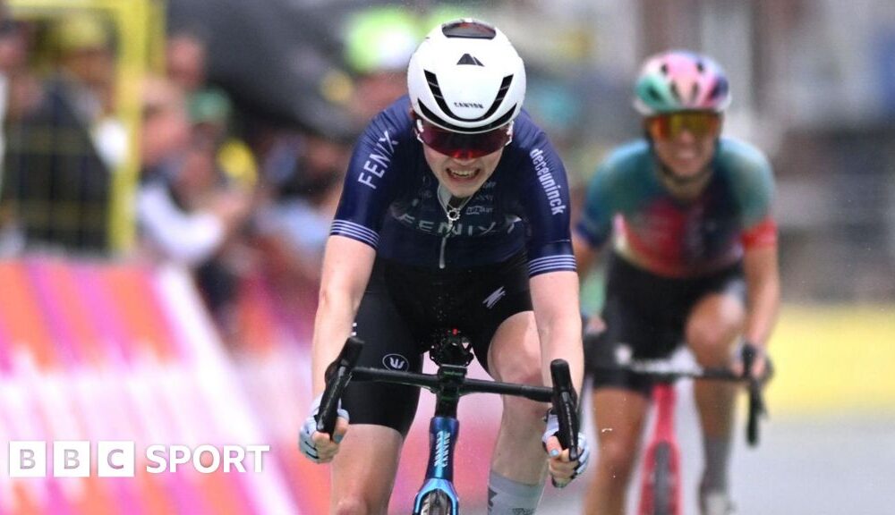 Tour de France Femmes 2024: Puck Pieterse wins stage four as Demi Vollering holds overall lead