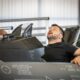 Ukrainian President Volodymyr Zelenskiy sits in an F-16 fighter jet at Skrydstrup Air Base in Vojens